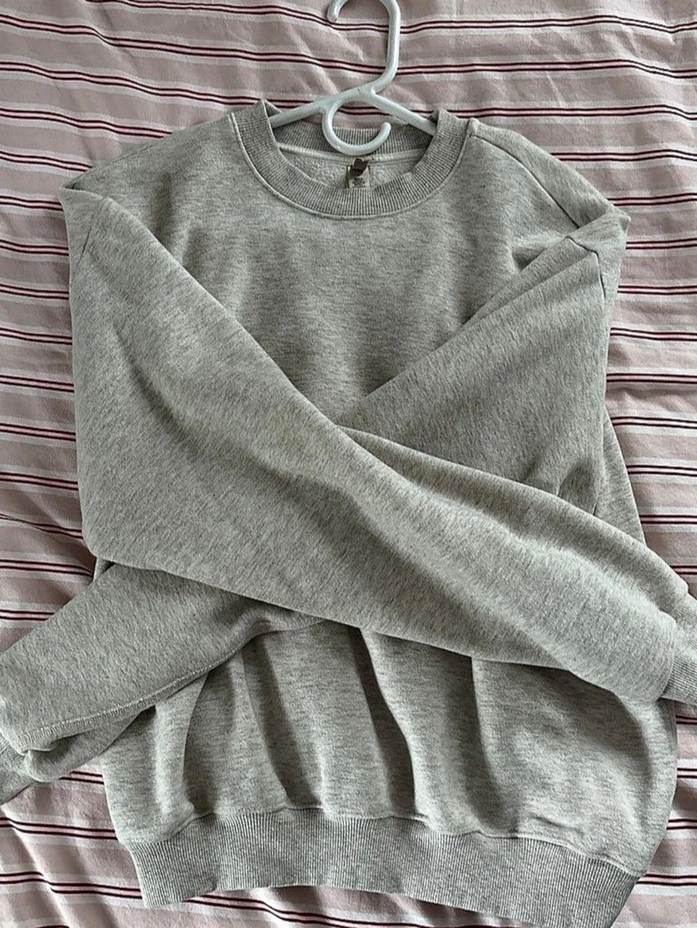 SKIMS Cotton Fleece Classic Crewneck Sweatshirt Gray Crewneck Sweatshirt Size